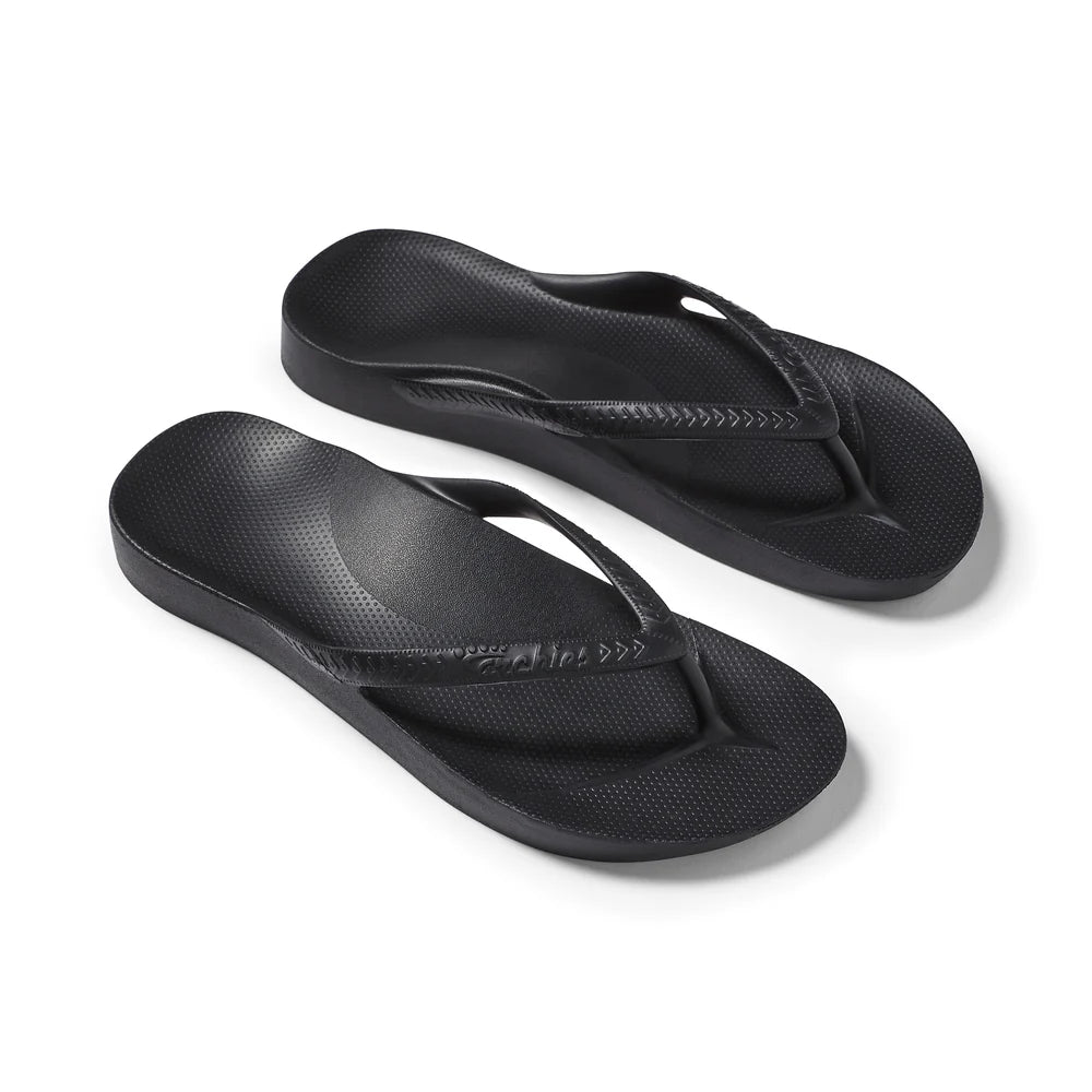 Archies arch support thong sandals high arch black