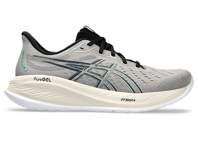 Asics men's Gel Cumulus 26 shoe moonrock/dark mint