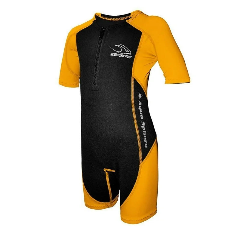 aquasphere stingrayt HP childrens swimsuit orange/black