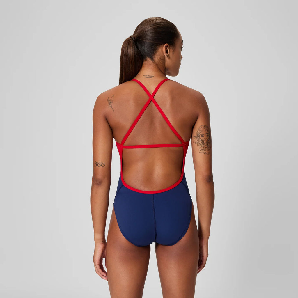 Speedo Women's Spark Splice Crossback One Piece