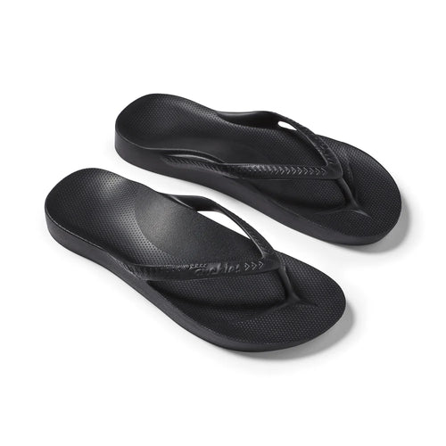 Archies arch support thong sandals high arch black