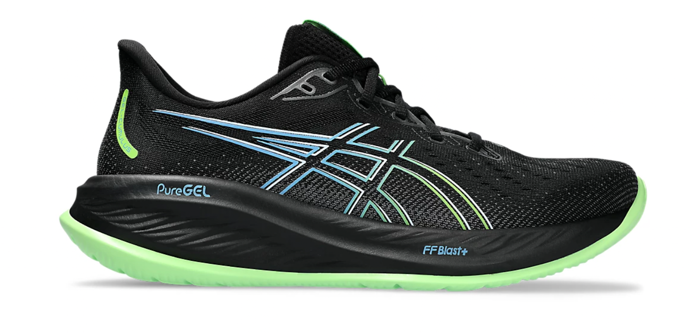 Asics men's Gel Cumulus 26 shoe black/electric lime