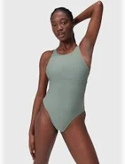Speedo Women's Solid High Neck One Piece