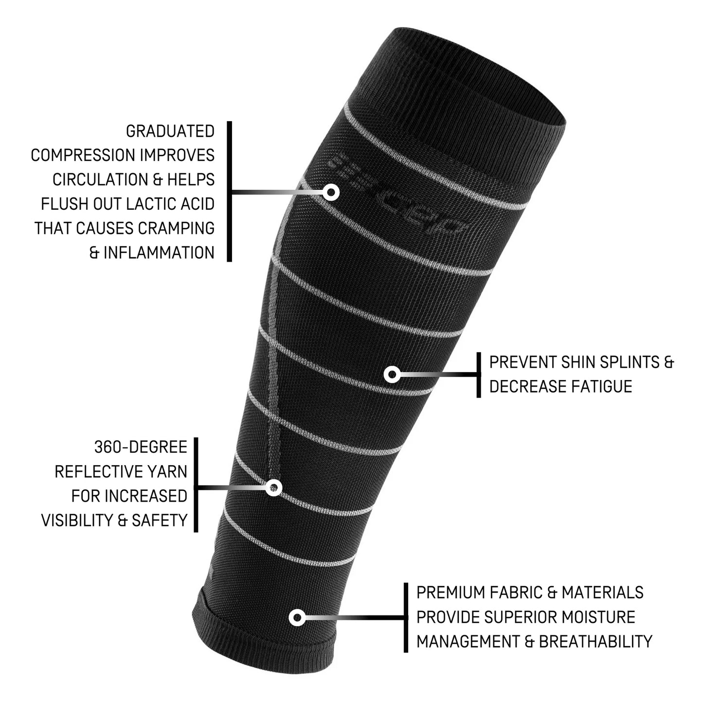 CEP Reflective Compression Calf Sleeves